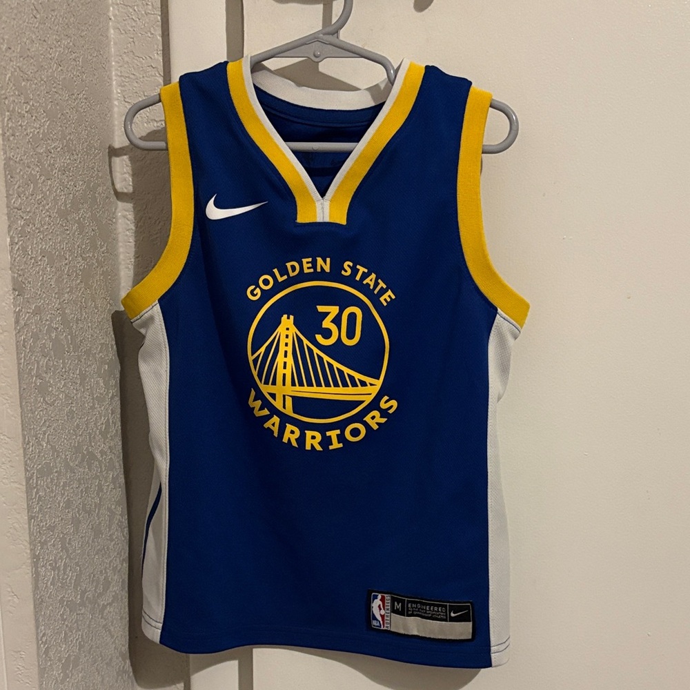 Nike Blue and Yellow Golden State Warriors #30 Jersey